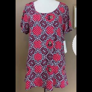 LuLaRoe Disney pink & blue Classic T, Sz Large